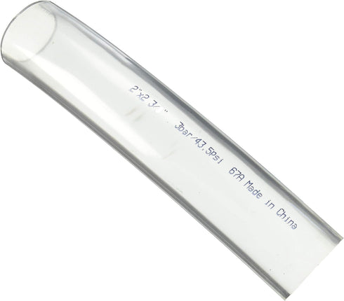 Duda Energy Clear Vinyl PVC Tubing, 2" ID, 1 Foot Length, Flexible 63A Hardness