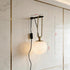 SINFU Bulb Modern Globe Wall Sconce, Plug-in Hanging Light Fixture with Glass Shade, Black and Gold Finish