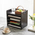 YMYNY Desktop File Organizer with Handle, Document Letter Mail Tray Sorter, 5 Tiers Paper Holder for School Home