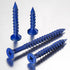WenSilon 100 PCS 1/4"x1-1/4 Concrete Screw Anchor Blue Flat Head for Anchoring to Masonry, Block or Brick