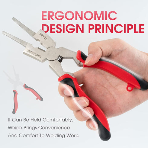 YESWELDER 8-Inch MIG Welding Pliers with Retention Chain, Anti-Rust for Professional Welding