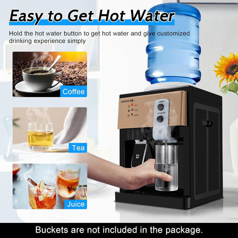 GDIFLS Countertop 1.2~5 3 Settings 197 6 Water Cooler for Gallon - Small Water Dispenser w/ Temp (Hot/Cold/Warm), Heats