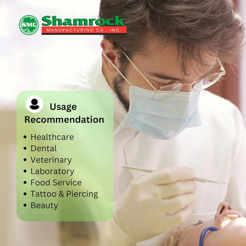 Shamrock 10112 Latex Exam Gloves, Medium, 5 Mil, Powder-Free, Disposable, Medical & Food Safe
