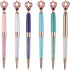 YOUMI 6Pcs Crown Crystal Metal Ballpoint Pen, Black Ink Glitter Diamond, Cute Personalized Pens for Office School