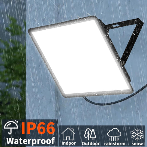 MATAHARAGA 150W 21000lm 10ft 5000K IP66 Flood Lights Outdoor, Bright LED Work Light with Plug, Daylight White Flood