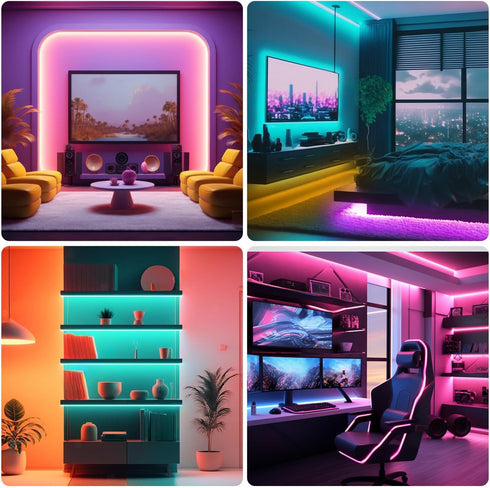 110FT (1 dalattin Led Lights for Bedroom Roll),Led Smart Strip Lights with App Control Remote Control, RGB LED Light