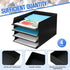 Wenqik 4 Pcs Stackable Paper Trays, Rectangular Plastic Desk Tray Holder, Document File Organizer for Office Classroom,