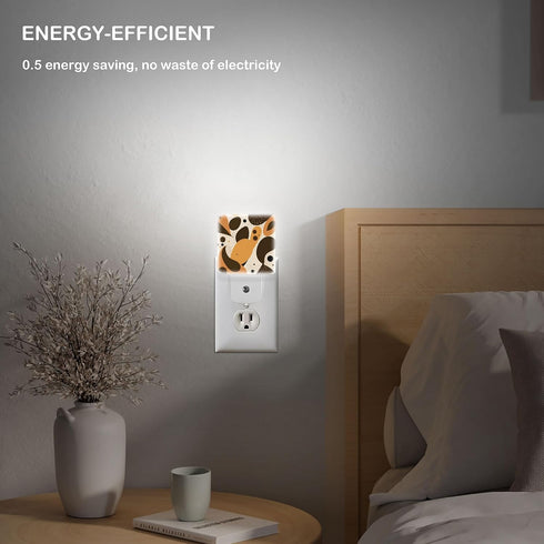 Jahiona White,0.5W LED Night Light Lamp with Smart Sensor Dusk to Dawn Sensor,Drops-Like Shapes Spots Pattern Night