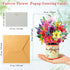 Tidponra 3D Paper Flower Pop Up Cards, Lilies Flower Bouquet Card Popup Greeting Cards for Mother's Day, Graduation