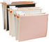 Y YOMA 6 Pack Rose Gold Hanging File Folders, Letter Size Decorative File Folder with 1/5-Cut Adjustable Tabs