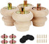 Wooden Unfinished Bun Feet 2 Inch for Dresser Legs Couch Sofa Cabinet