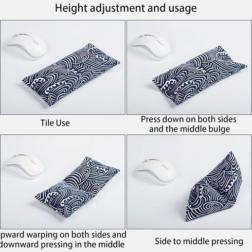Ergonomic Wrist Rest Bean Bag for Computer Mouse, Memory Foam Support Pillow for Pain Relief of Tendinitis, Carpal