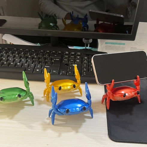 LOGUTIA Crab Phone Pencil Stand Creative Pen Holder Pencil Holder Spoon Holder - Blue Crab Phone Stand Crab Pen Holder