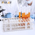 ULAB Scientific White Tube Rack Set with 60pcs Plastic Macaroon Party Tubes, Nature Color