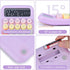 Mechanical Pushbutton Calculator, 12 Digit Large LCD Display, Big Buttons, Colorful Candy Calculator for Home