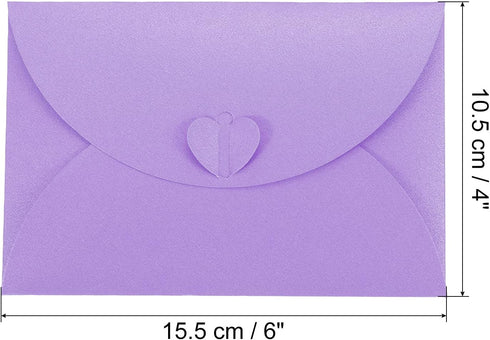 PATIKIL Gift Card Envelopes, 24 Pack Heart Shaped Clasp Photo Gift Card Holders Mini Envelope for Birthdays Weddings, Purple by PATIKIL