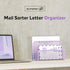 SUPEASY Mail Organizer, Desktop File Organizer Mesh Metal Mail Holder Countertop with 3-Slot, Letter Sorter File Holder, Office Envelope Organizer for Mails (Purple) by SUPEASY