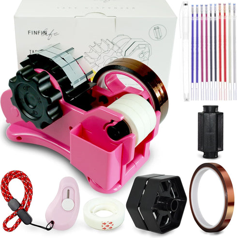 Heat Tape Dispenser Sublimation, Pink Multi-Roll Set, PreCut 1.4'' Pieces for Heat Transfer