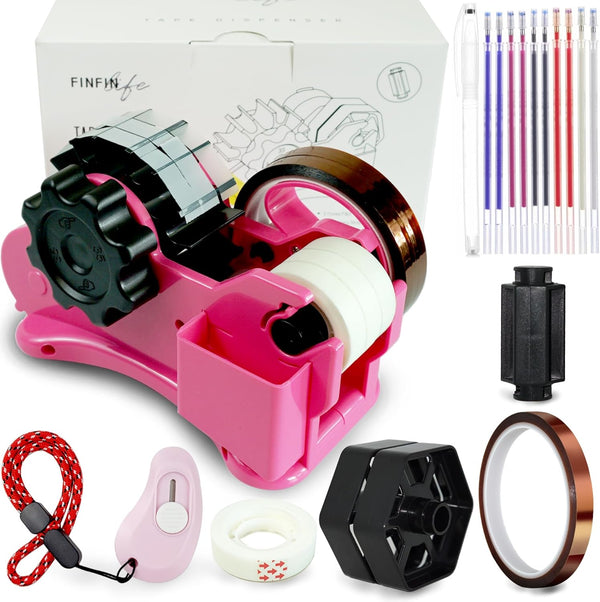 Heat Tape Dispenser Sublimation, Pink Multi-Roll Set, PreCut 1.4'' Pieces for Heat Transfer
