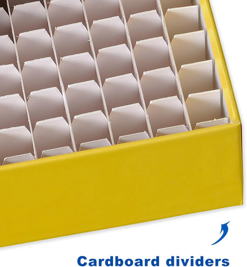 81 Wells 2 Inch Height Lab Freezer Box with Lid, Microtube Storage Box for 0.5mL/1.5/2.0mL Tubes, 5 Pcs/Pack