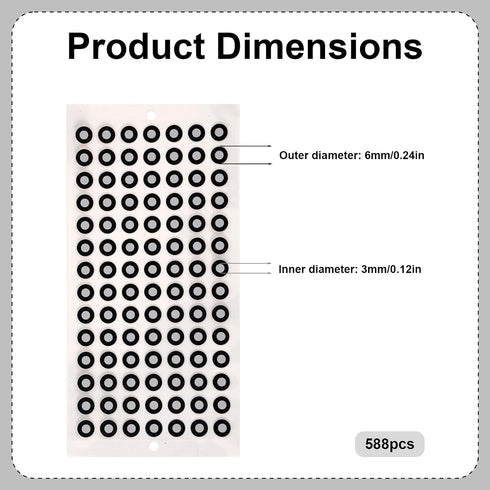 Fukaisu 588pcs 3D 3mm 6mm 3D Scanning Dots, ID OD High Precision Adhesive Tracking Markers Reference Points & Diffuse