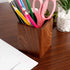 Walnut Pencil Holder, Wood Pen Cup Organizer for Desk, Simple Design (Black Walnut)