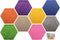 Felt Bulletin Board, Multiple Color Hexagon Pin Board with 50 Push Pins, Memo Board for Home Office Classroom, 6.7 x