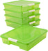 Storex Classroom Craft Project Box, Stacking Plastic Organizer Fits 12x12 Scrapbooking Paper, Green, 5-Pack (63207U05C)