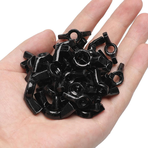 30 PCS 5/16-18 Wingnuts, Carbon Steel Black Zinc Plated Fasteners, Butterfly Nut (Black, 5/16-18)