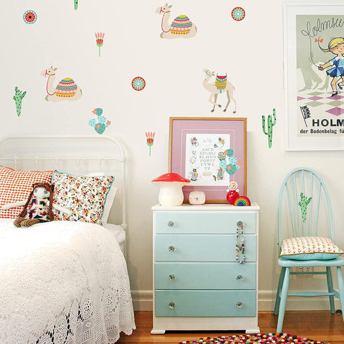 (35 40 Inch) Maydahui Cactus Camel Desert Wall Decal Shrub Flower Wall Sticker x Peel and Stick Removable Home Decor
