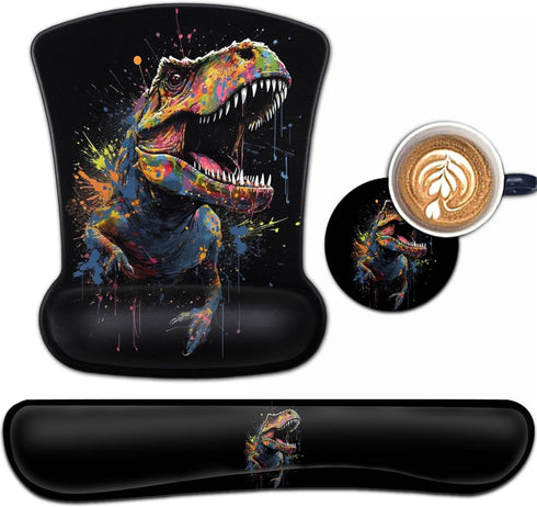 Keyboard Wrist Rest and Mouse Pad Wrist Support Set, Ergonomic Gel Mouse Pad with Non-Slip Base for Easy Typing