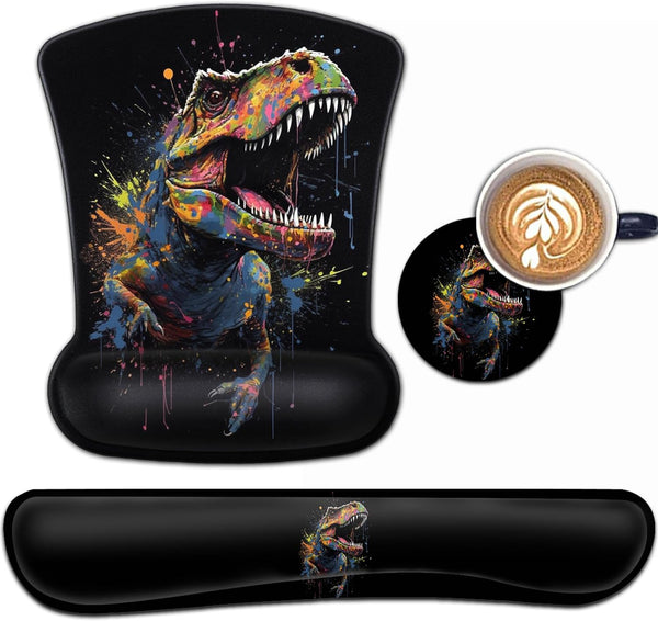 Keyboard Wrist Rest and Mouse Pad Wrist Support Set, Ergonomic Gel Mouse Pad with Non-Slip Base for Easy Typing