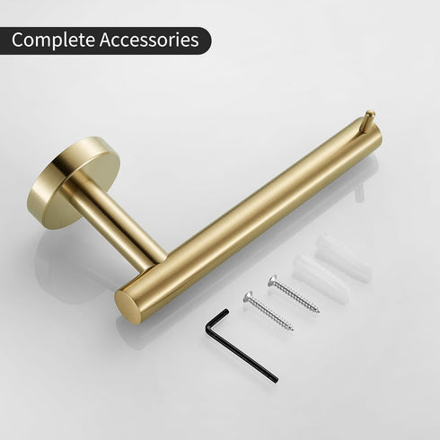 WINCASE Gold Toilet Paper Holder Towel Ring, Brushed Gold Bathroom Hardware Set, Rustic Farmhouse 2 Pieces