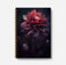 Dark Academia Moody Dahlia Notebook for Women, Gothic Floral Journal, Witchy Spiral Notebook 5.5x8.3
