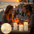 Wax,4" 5" 6" Set 3 Rechargeable Flameless LED Candles,Flickering Candles with Remote Control & Timer Embedded Fairy