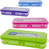 BAZIC 8" Plastic Pencil Case | Double Deck Utility Storage Box, Bright Color, Multi-Purpose Organizer, 4-Pack