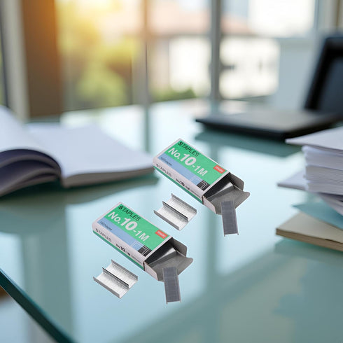 Dwuww 2Pcs 1000Pcs/Lot No.10-1M No.10 for Staples Mini Metal Stationary Binding Stapler Office Binding Supplies Student