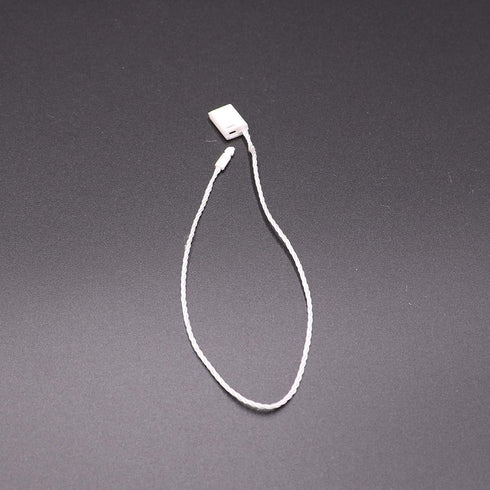 LGEGE 300Pcs 7-inch White Hang Tag Nylon String Snap Lock Pin Loop Fasteners Hook Ties