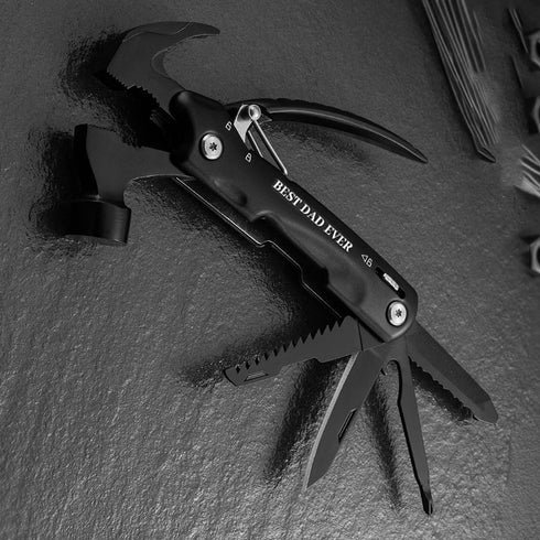 Unique Gifts for Fathers Day Men from Daughter Son Kids, All in One Multitool Hammer Survival Kit for Dad