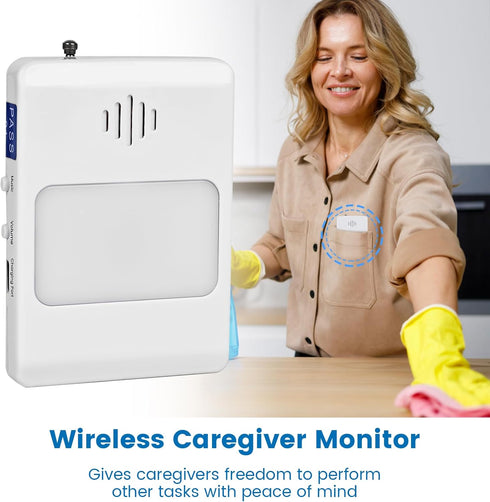Floryexn 32" 13" Bed Sensor Pad & Pager for Elderly Dementia Patients Caregiver Bed Alarm with x Motion Sensor Pad Fall