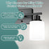 2-Light E26 Base(Bulbs Ascher Bathroom Light Fixtures, Vanity Light Over Mirror, Matte Black Wall Sconces with Milky