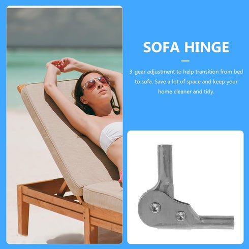 3-Gear 3.93X3.54X0.59In Pack 4 Folding Sofa Hinge Adjustable Self-Locking Support Hinge Heavy Duty Furniture Hardware