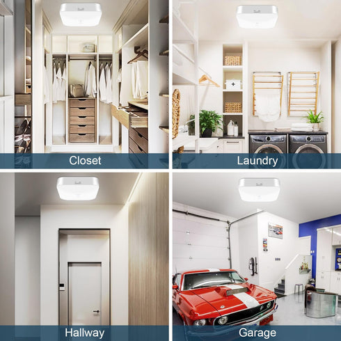 Closet 500LM 5000K WhitePoplar Rechargeable Motion Sensor Light, Rechargeable Battery Operated Ceiling Light Wireless