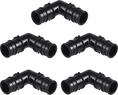 SharkBite 3/4 Inch Poly Expansion 90 Degree Coupling, Pack of 5 Plastic Plumbing Fittings for PEX-A Tubing