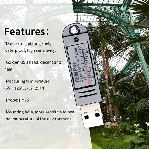 USB PC Thermometer Gold HID Temperature Measurement Data Logger Recorder Remote Email Alarm Monitor