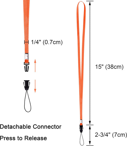 Wisdompro 10 Pack 17 inch Long Colorful Quick Release Neck Lanyards Straps for USB Flash Drives, Keys, ID Badge Holders
