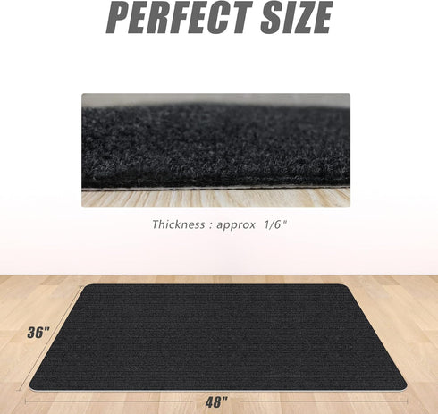 Black(48"x36") Sycoodeal Office Chair Mat for Hardwood Floor,Office Computer Gaming Chair Mat for Tile Floor,Large