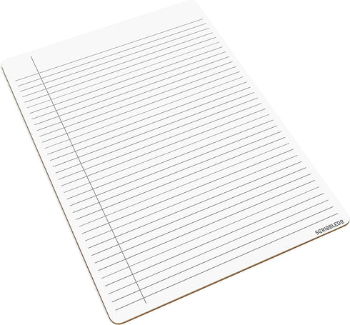Scribbledo 2 Pack Dry Erase Notebook, College Ruled Lined Board 9"x12" with Reusable Writing Pad
