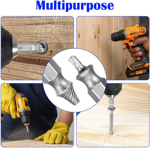 HaiFafafaing 6 Set Pcs Stripped Screw Extractor Hss Damaged Screw Remover and Extractor Nuts & Bolts Drill Bit Tools