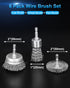 6 Pack Set 1/4-Inch Rocaris Carbon Steel Wire Wheel and Pen Brush with Hex Shank for Rust Removal, Corrosion and Scrub